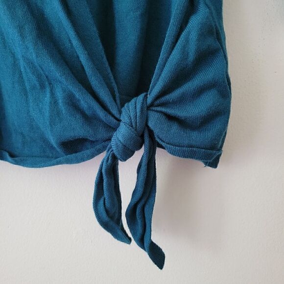 J. Jill Teal Cotton/Modal Blend Sweater Tie M - Picture 4 of 8